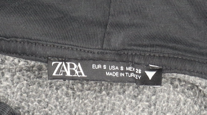 Zara Women Black Hoodie Sweatshirt Size 8 Brooklyn 1980 Pullover
