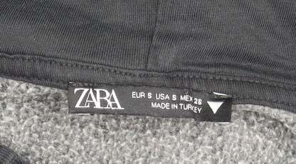 Zara Women Black Hoodie Sweatshirt Size 8 Brooklyn 1980 Pullover