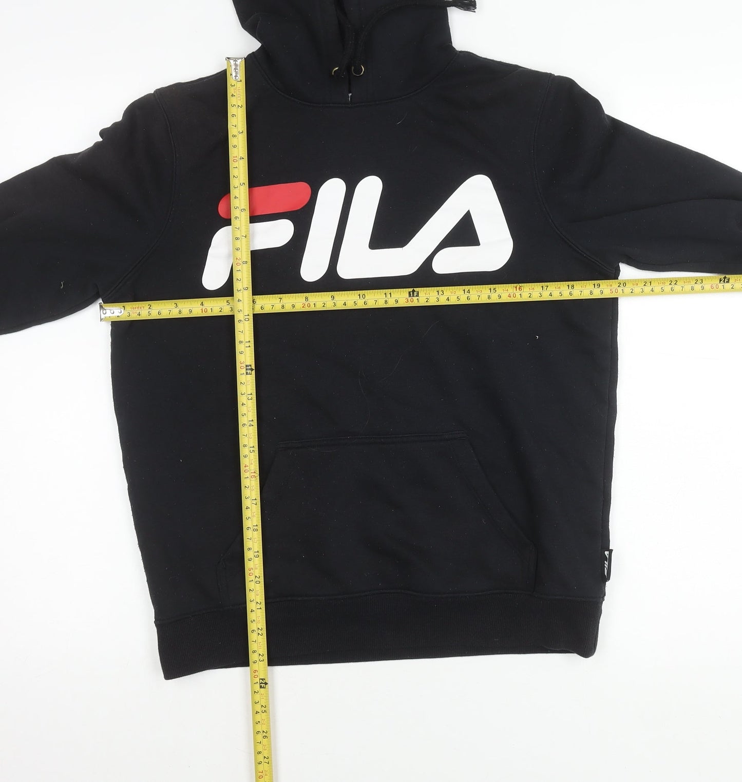 Fila Women’s Black Pullover Hoodie Size M UK 12 Cotton Blend Logo