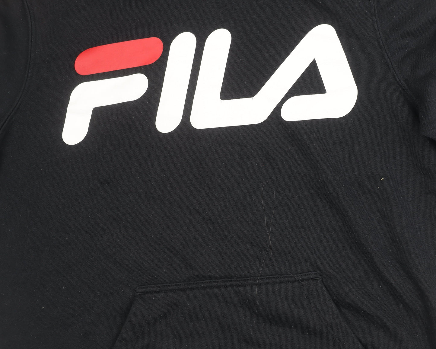 Fila Women’s Black Pullover Hoodie Size M UK 12 Cotton Blend Logo