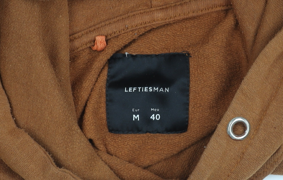Lefties Men’s Brown Pullover Hoodie Size M Regular Fit