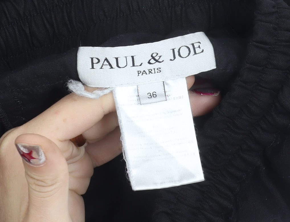 Paul & Joe Womens Black Jogger Trousers Size 8 Elastic Waist Viscose