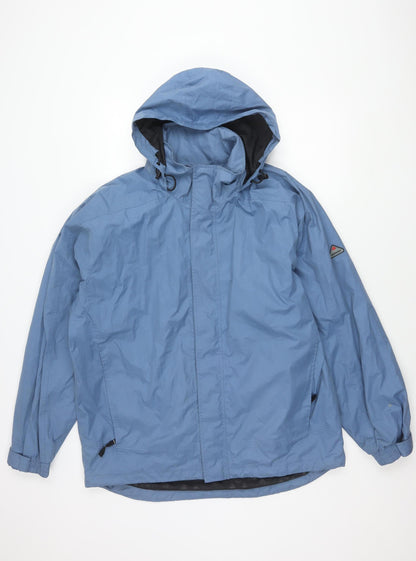 Wynnster Men’s Blue Hooded Rain Coat Jacket Large Outdoor Hiking
