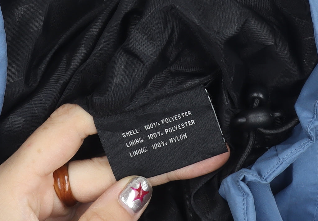 Wynnster Men’s Blue Hooded Rain Coat Jacket Large Outdoor Hiking