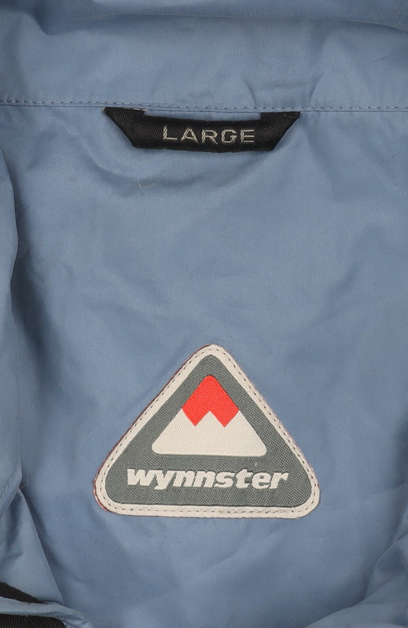 Wynnster Men’s Blue Hooded Rain Coat Jacket Large Outdoor Hiking