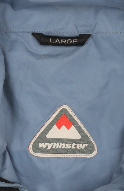 Wynnster Men’s Blue Hooded Rain Coat Jacket Large Outdoor Hiking