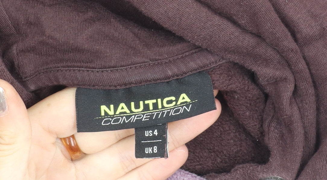 Nautica Competition Women's Brown Hoodie UK 8 Pullover Logo