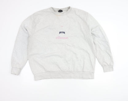 Ellesse Women’s Grey Sweatshirt UK 10 Pullover Crew Neck Cotton Blend