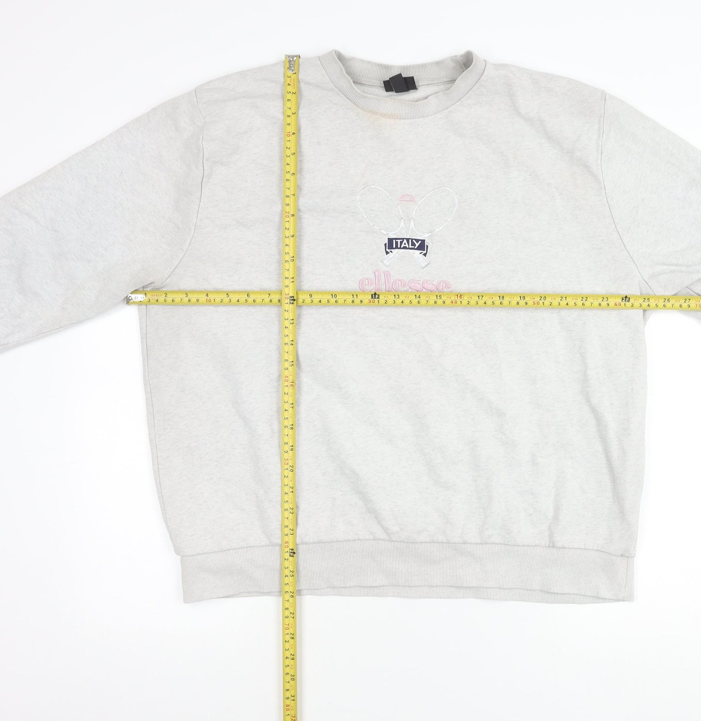 Ellesse Women’s Grey Sweatshirt UK 10 Pullover Crew Neck Cotton Blend