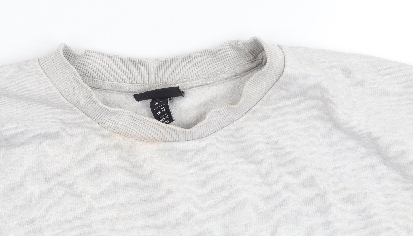 Ellesse Women’s Grey Sweatshirt UK 10 Pullover Crew Neck Cotton Blend