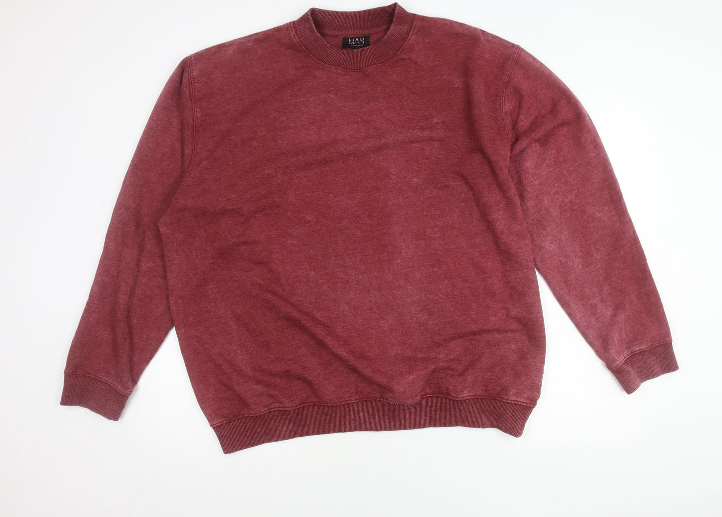 Mens UK Size L boohooMAN Red Pullover Sweatshirt