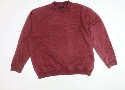 Mens UK Size L boohooMAN Red Pullover Sweatshirt