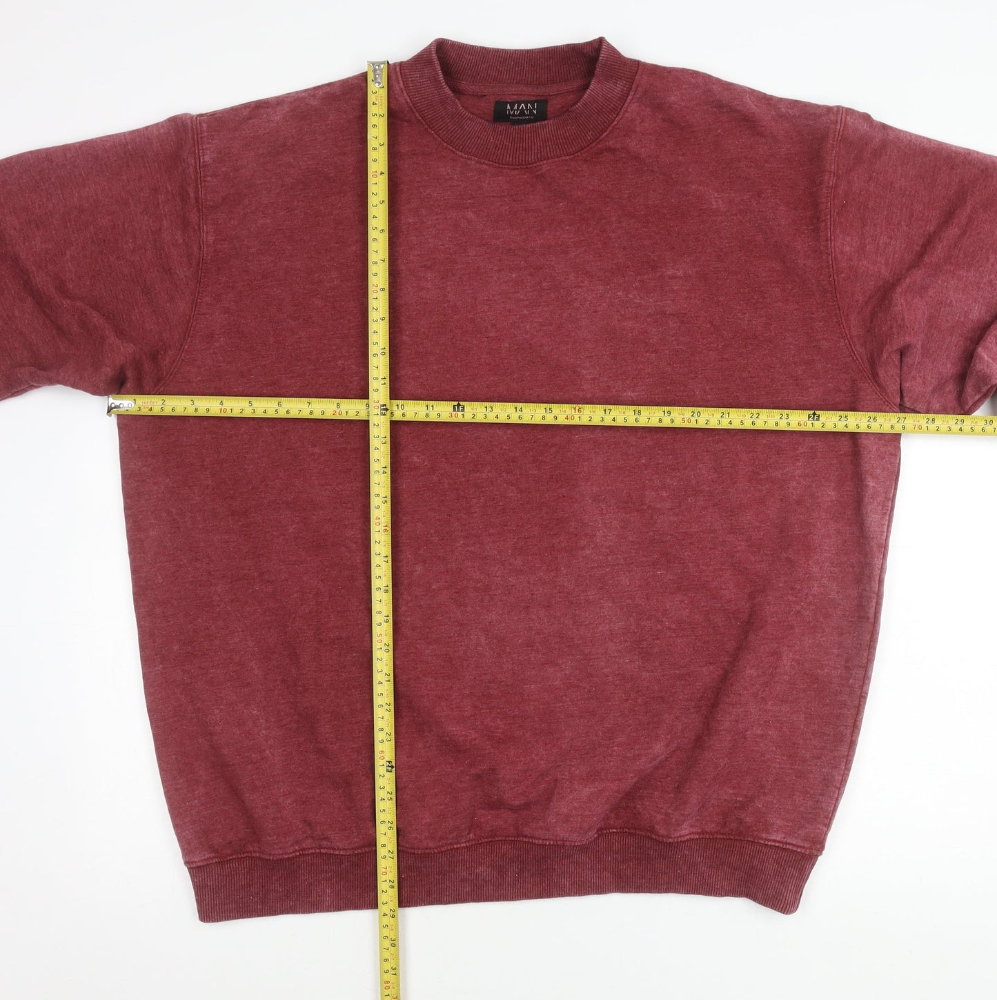 Mens UK Size L boohooMAN Red Pullover Sweatshirt