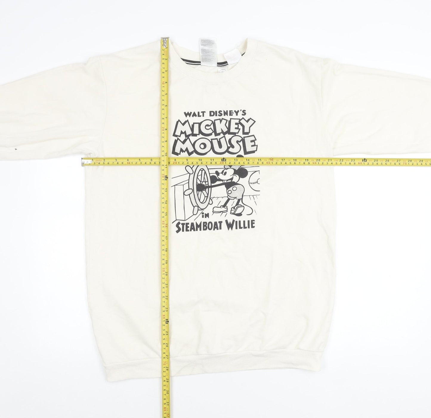 H&M Disney Women Ivory Sweatshirt S Mickey Mouse Steamboat Willie