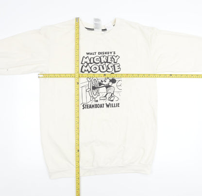 H&M Disney Women Ivory Sweatshirt S Mickey Mouse Steamboat Willie