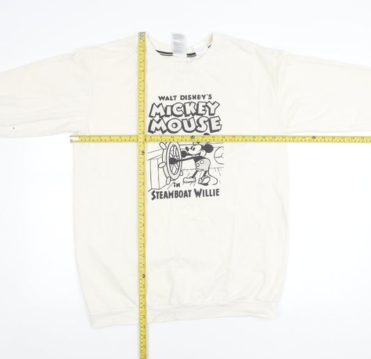 H&M Disney Women Ivory Sweatshirt S Mickey Mouse Steamboat Willie