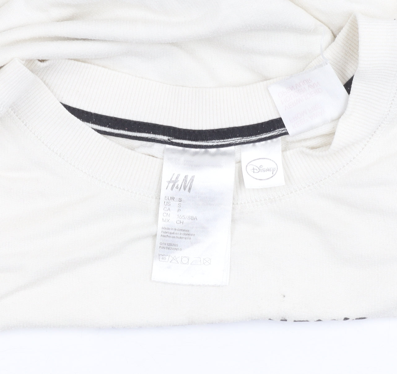 H&M Disney Women Ivory Sweatshirt S Mickey Mouse Steamboat Willie