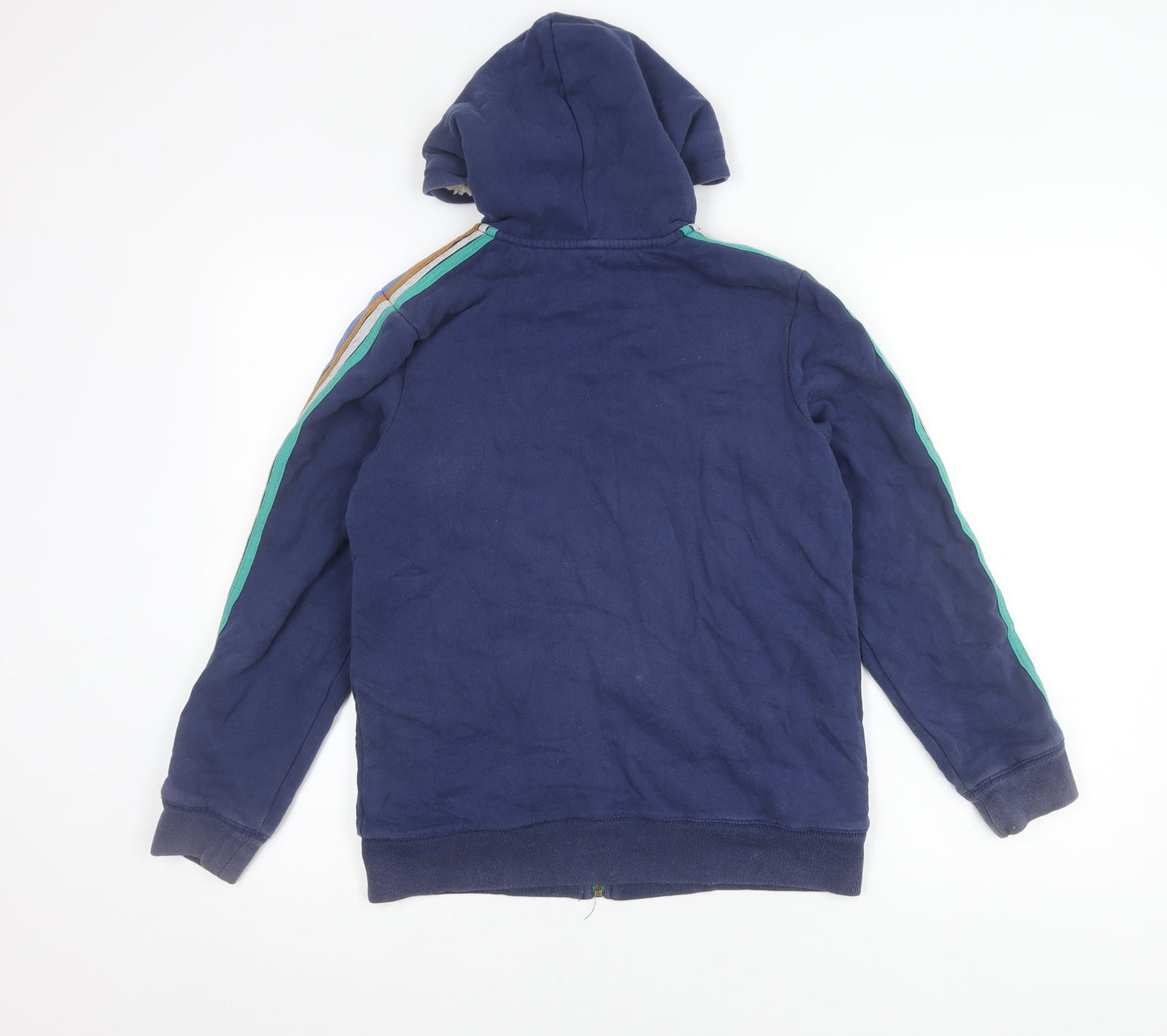 Boden Boys Blue Hooded Jacket 11-12Y Cotton Blend Full Zip Fleece Lined