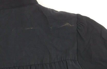Zara Women Black Viscose Blend Collared Mini Shirt Dress Size 10