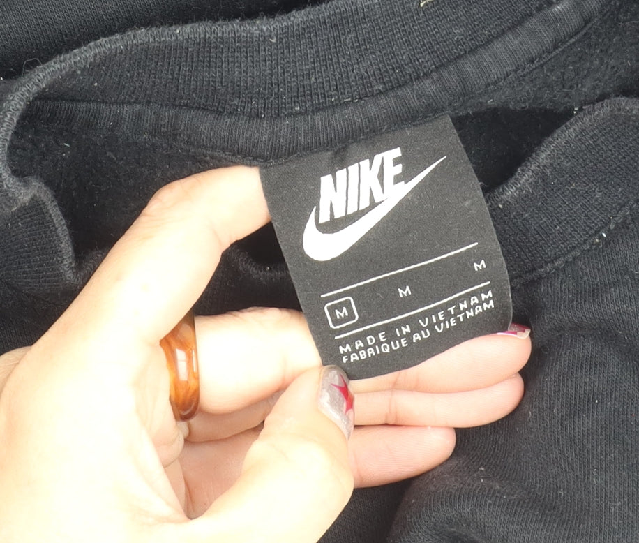 Mens UK Size M Nike Black Pullover Sweatshirt