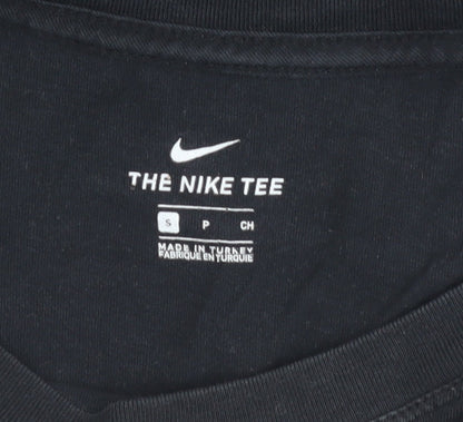 Nike Mens Black Graphic Print Cotton T-Shirt Size S Crew Neck