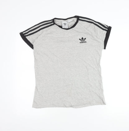 Adidas Men Grey Regular Fit Cotton Crew Neck T-Shirt M