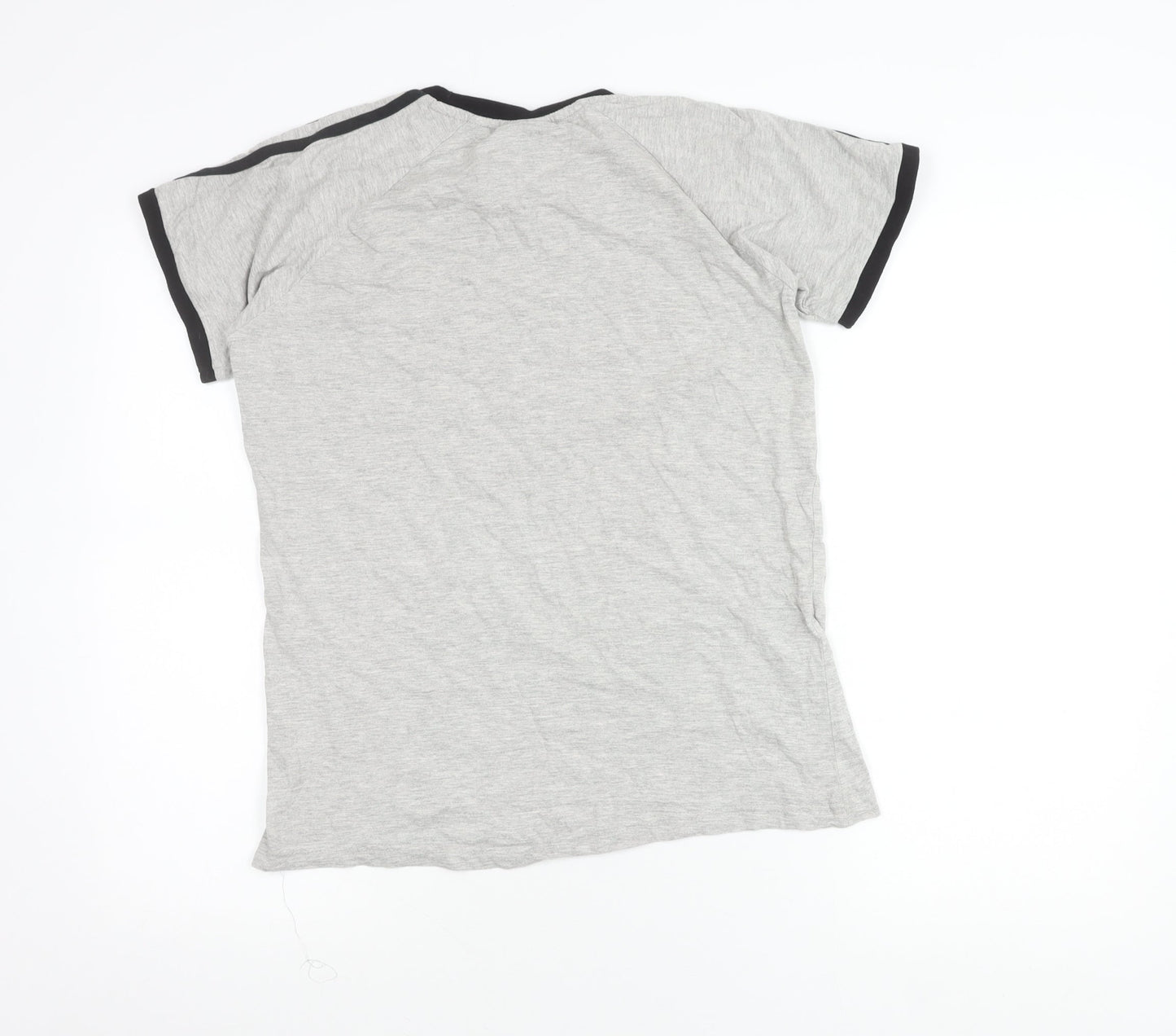 Adidas Men Grey Regular Fit Cotton Crew Neck T-Shirt M