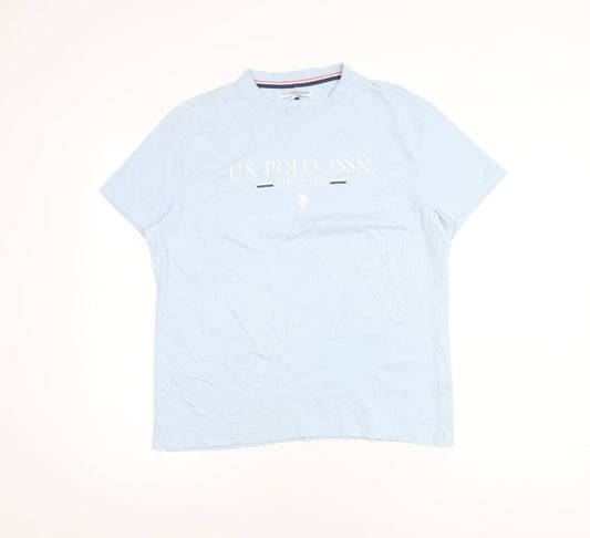 Womens UK Size XS U.S. Polo Assn. Blue Basic T-Shirt