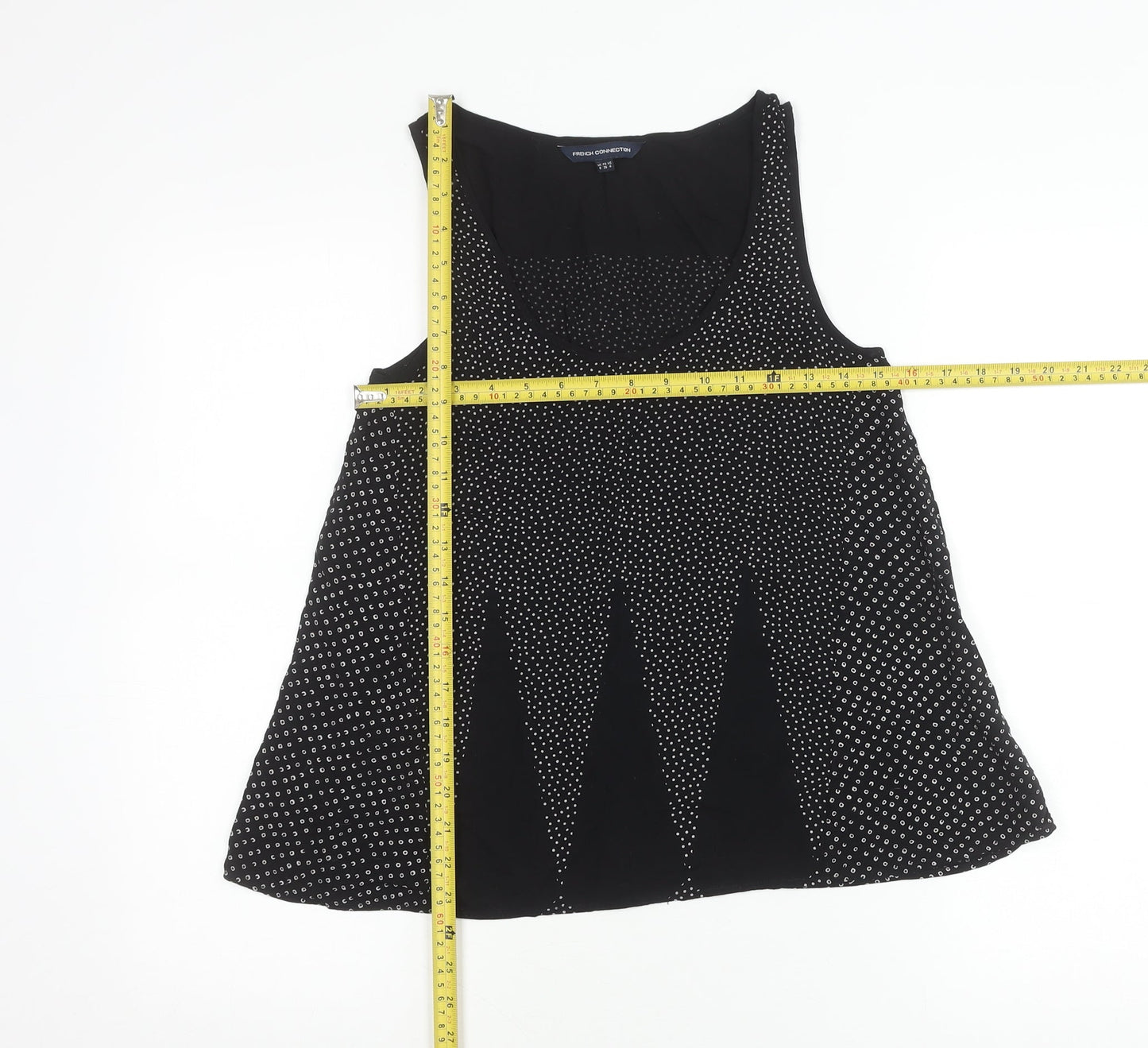 Womens UK Size 8 French Connection Black Basic Tank