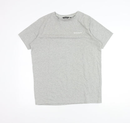 BOXRAW Men's Grey XS Crew Neck Short Sleeve Cotton T-Shirt