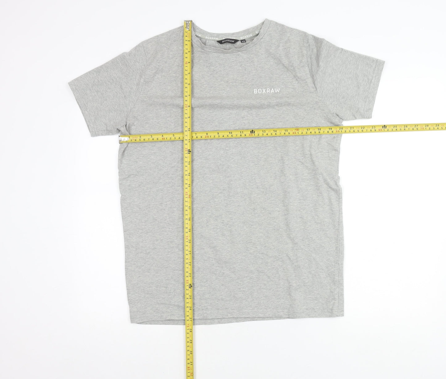BOXRAW Men's Grey XS Crew Neck Short Sleeve Cotton T-Shirt