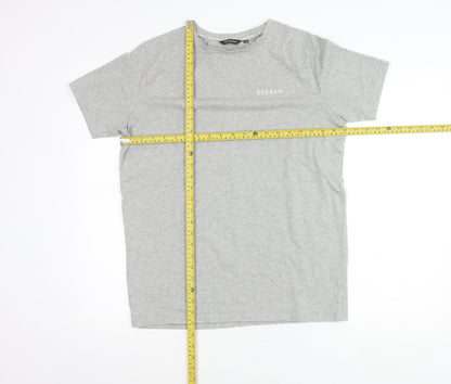 BOXRAW Men's Grey XS Crew Neck Short Sleeve Cotton T-Shirt