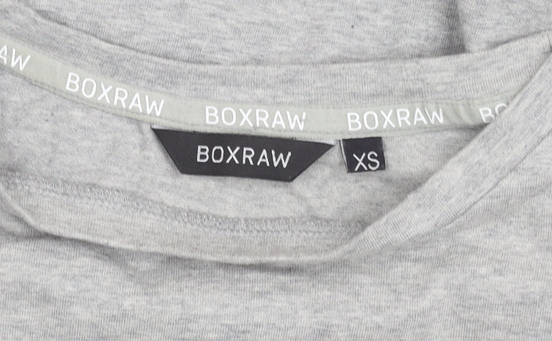 BOXRAW Men's Grey XS Crew Neck Short Sleeve Cotton T-Shirt