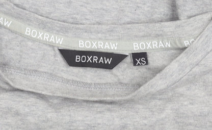 BOXRAW Men's Grey XS Crew Neck Short Sleeve Cotton T-Shirt