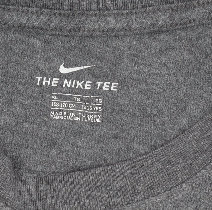 Nike Teens Grey XL Graphic Sports Logo Cotton T-Shirt