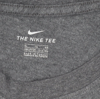 Nike Teens Grey XL Graphic Sports Logo Cotton T-Shirt