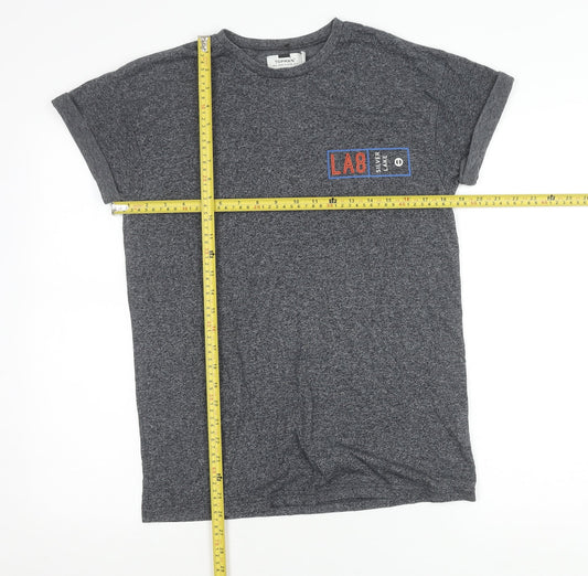 Topman Men's Grey Graphic Print LA8 T-Shirt Size S Regular Fit