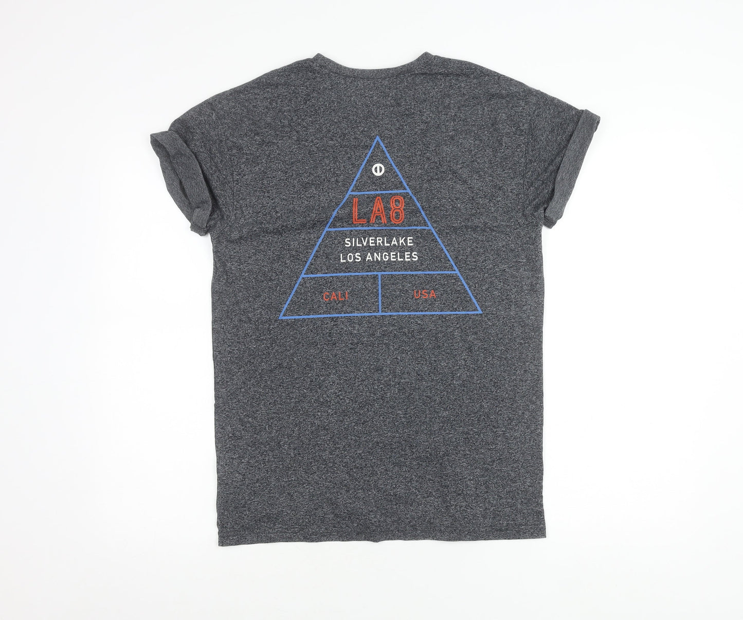 Topman Men's Grey Graphic Print LA8 T-Shirt Size S Regular Fit