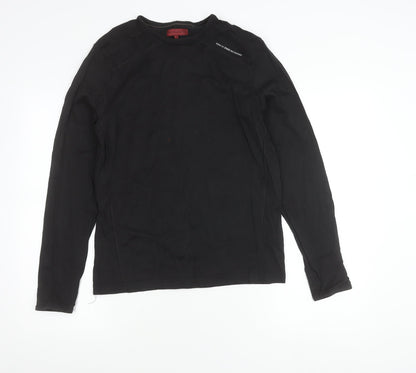 John Richmond Men’s Black Long Sleeve Cotton T-Shirt S