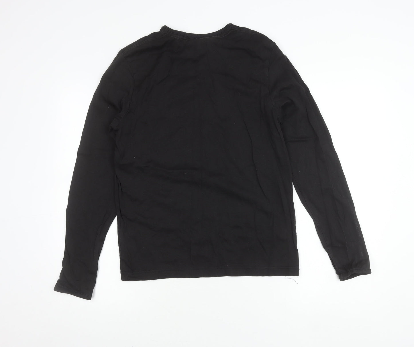 John Richmond Men’s Black Long Sleeve Cotton T-Shirt S