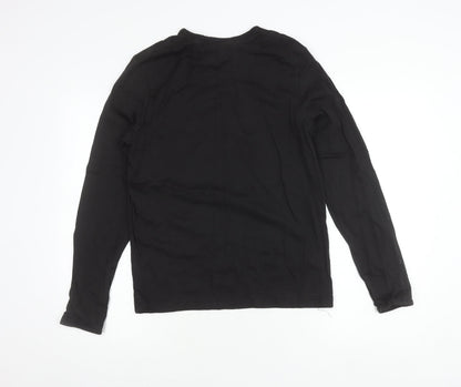 John Richmond Men’s Black Long Sleeve Cotton T-Shirt S