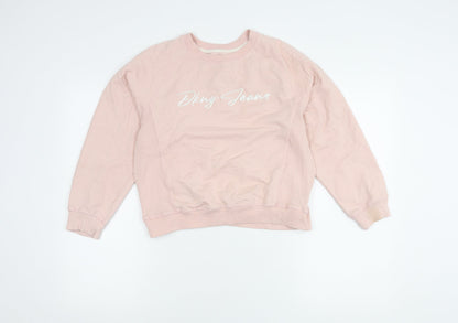 DKNY Jeans Teens Pink Logo Sweatshirt L (12/14) Cotton Blend