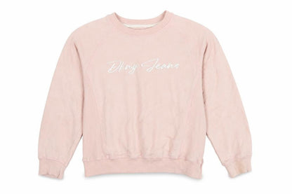 Front view of DKNY Jeans Teens Pink Logo Sweatshirt L (12/14) Cotton Blend