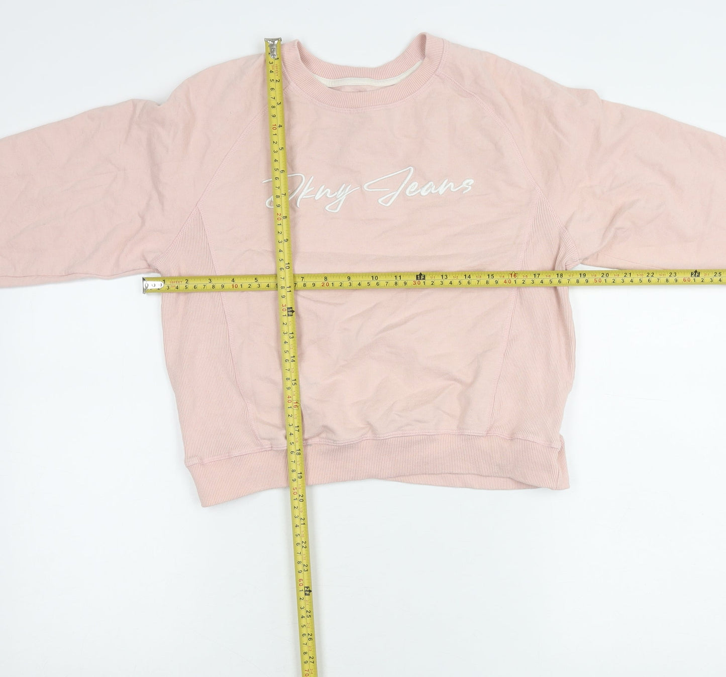 DKNY Jeans Teens Pink Logo Sweatshirt L (12/14) Cotton Blend