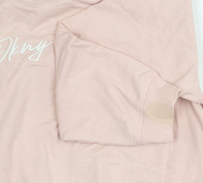 DKNY Jeans Teens Pink Logo Sweatshirt L (12/14) Cotton Blend