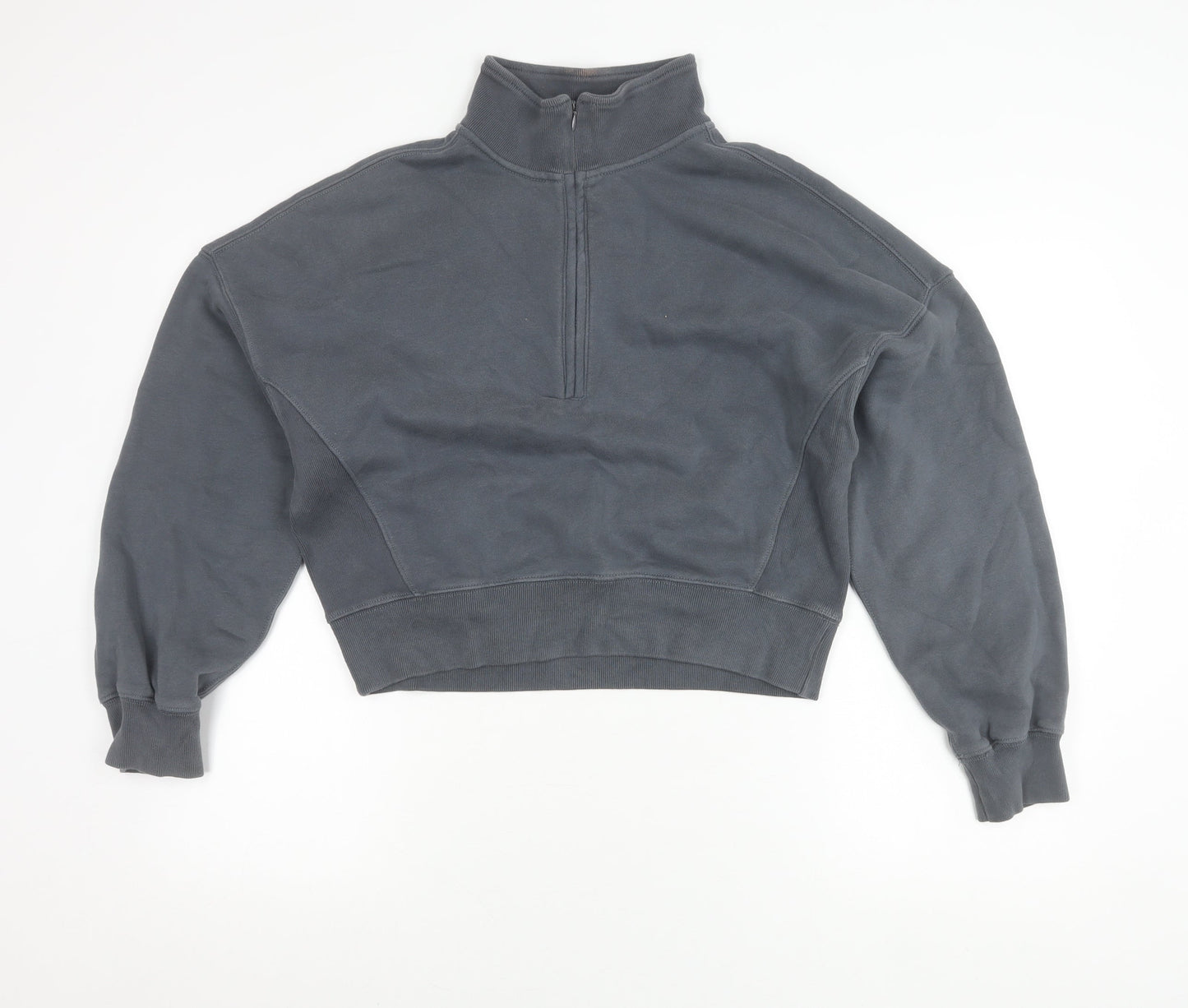 Abercrombie & Fitch Women’s Grey Small 1/4 Zip Sweatshirt Cotton Blend