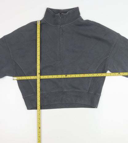 Abercrombie & Fitch Women’s Grey Small 1/4 Zip Sweatshirt Cotton Blend
