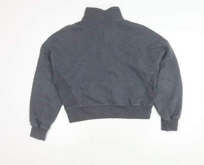 Abercrombie & Fitch Women’s Grey Small 1/4 Zip Sweatshirt Cotton Blend