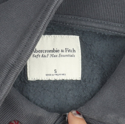 Abercrombie & Fitch Women’s Grey Small 1/4 Zip Sweatshirt Cotton Blend
