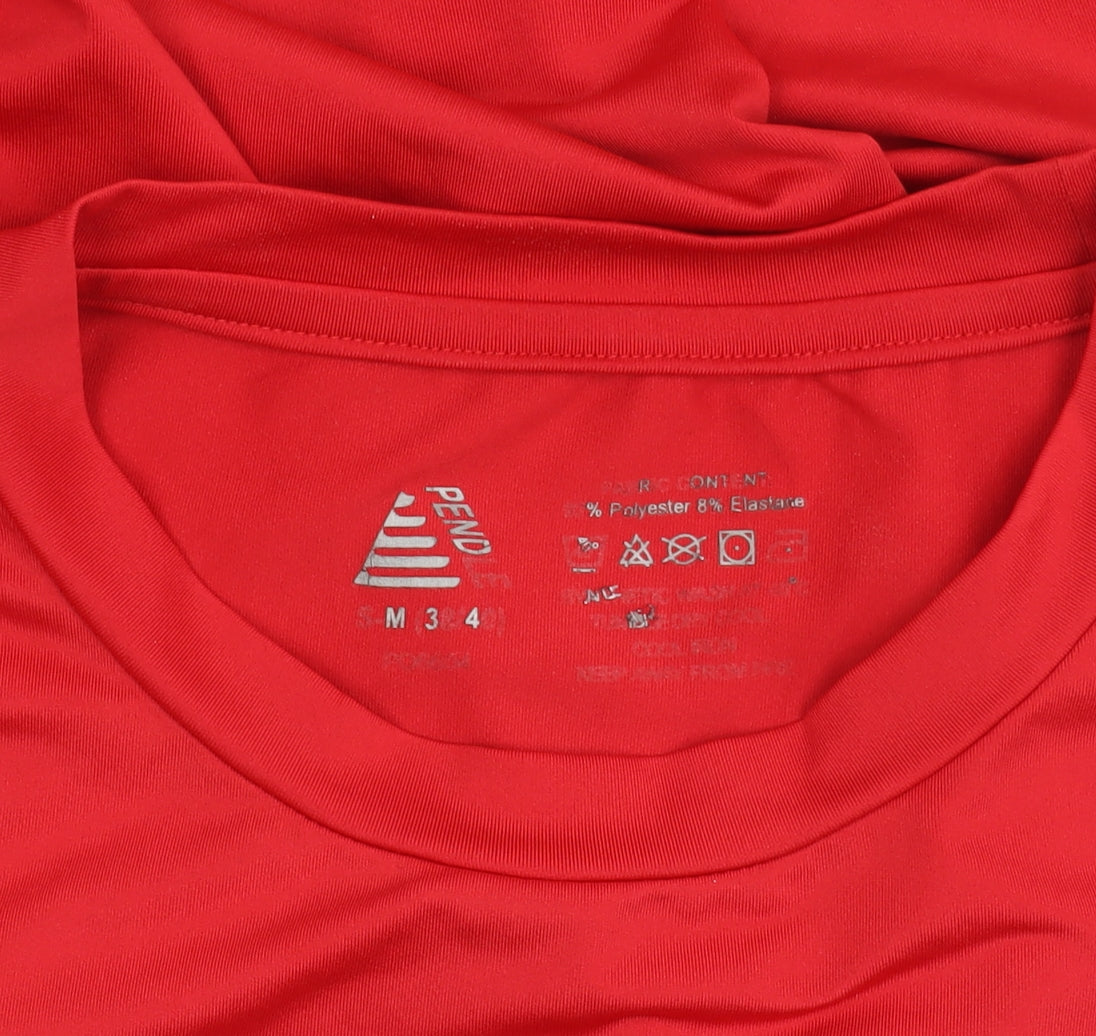 Pendle Men’s Red Long Sleeve Athletic Fit Crew Neck Sports Top M